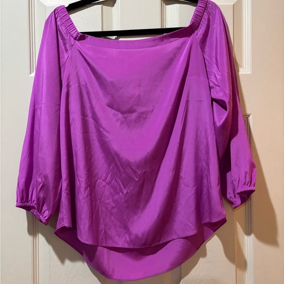 Lilly Pulitzer Adira Silk Off-Shoulder Pink Blouse - Picture 2 of 6